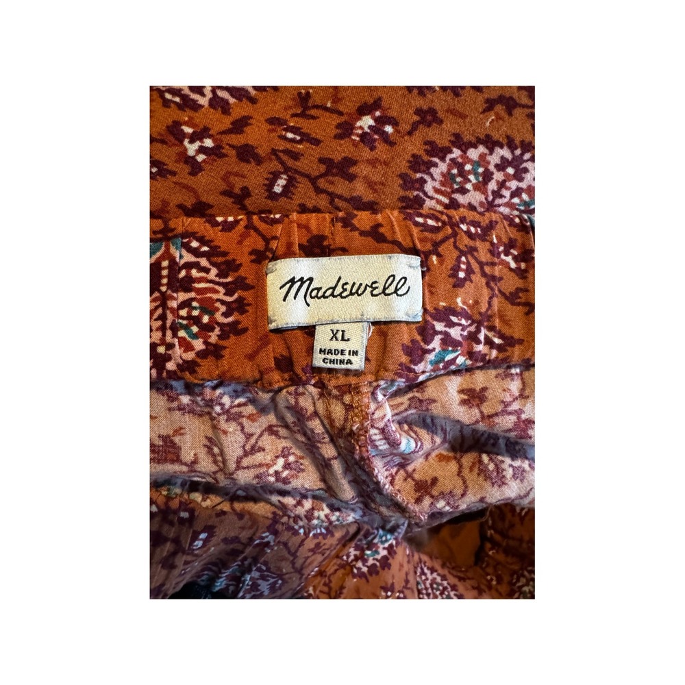 Madewell Women's Orange Floral Print Viscose Lounge Shorts XL - Picture 5 of 6